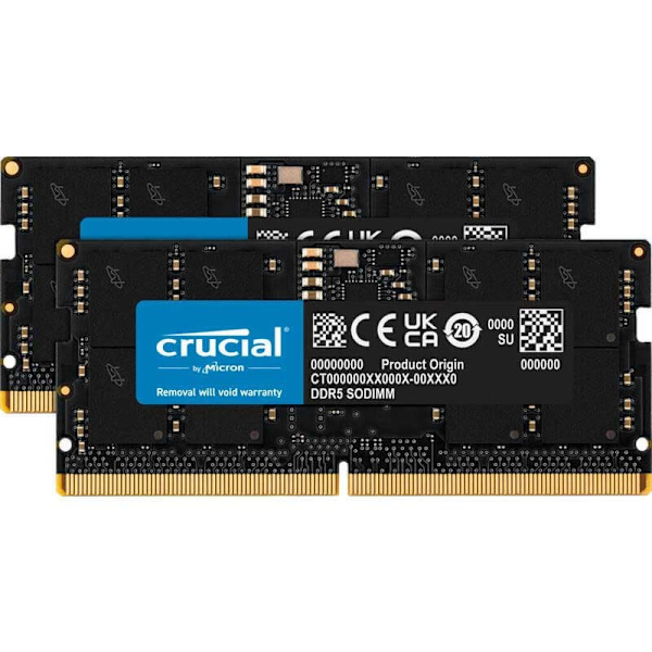 Crucial Hukommelse Ram Ct2k16g48c40s5 32gb 2x16gb Ddr5 4800mhz Søvfarvet