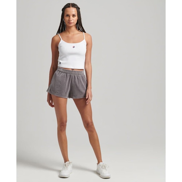 Superdry Shorts Code Sl Velour Grå XS Kvinna