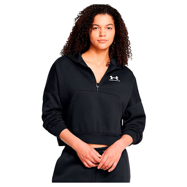 Under Armour Icon Fleece Oversized Halv Lynlås Sweatshirt  M Kvinde