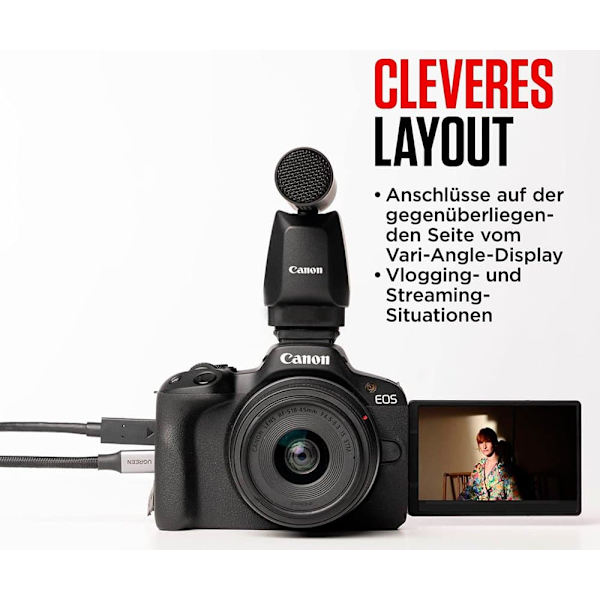 Canon Kompakt Kamera Eos R50 + Rf-s 18-45 Mm Sort