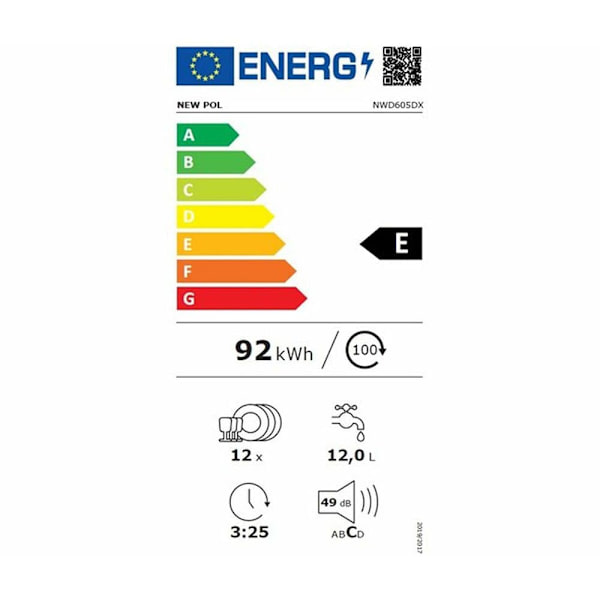 Newpol Nwd605dx Astianpesukone 12 Astiastojen  One Size / EU Plug