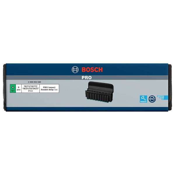 Bosch 1/2´´ Stor Fastnøgle 10-27 Mm 9 Stykker