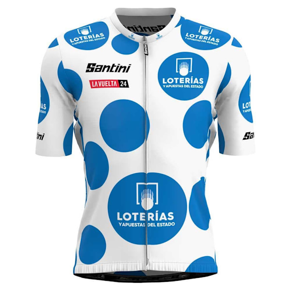 Santini La Vuelta Best Climber Lyhythihainen Pyöräilypaita Sininen L Mies