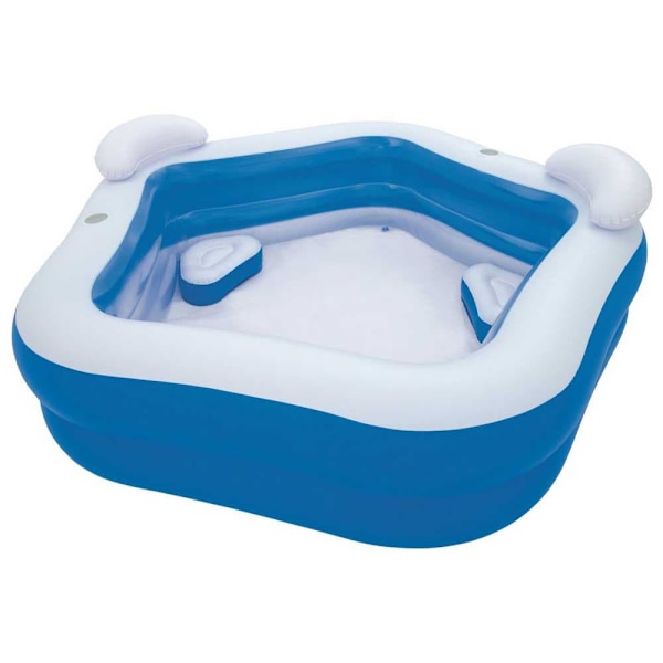 Bestway Firkantet Oppustelig Pool Family Fun 213x207x69 Cm Hvid,Blå 575 Liters