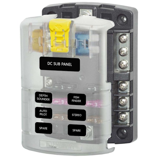Blue Sea Systems Ato Fuse Block 6 Position Svart