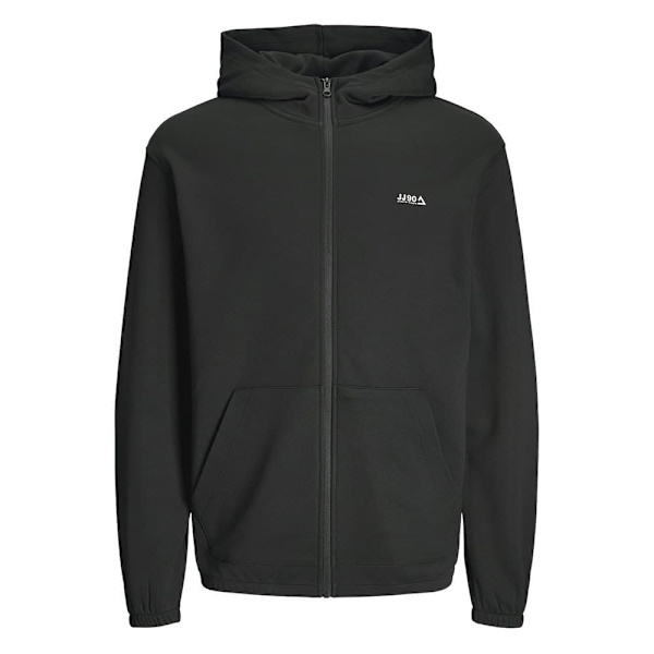 Jack & Jones Basic Zip Plus Size Sweatshirt Med Lynlås Sort 4XL Mand