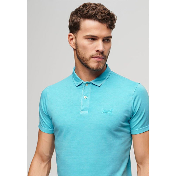 Superdry Essential Logo Neon Kortärmad Polotröja Blå XL Man
