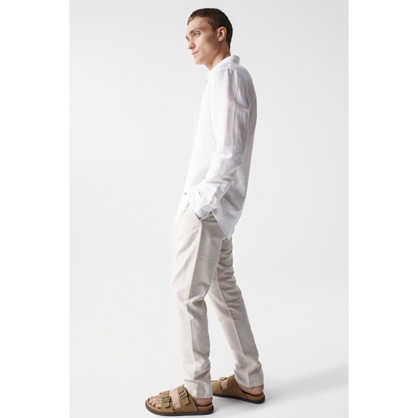 Salsa Jeans Pitkähihainen Paita Cotton Linnen Regular Fit Valkoinen S Mies