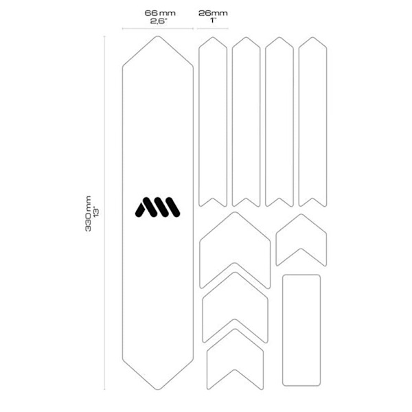 All Mountain Style Frame Guard Extra Stickers Honeycomb Grå