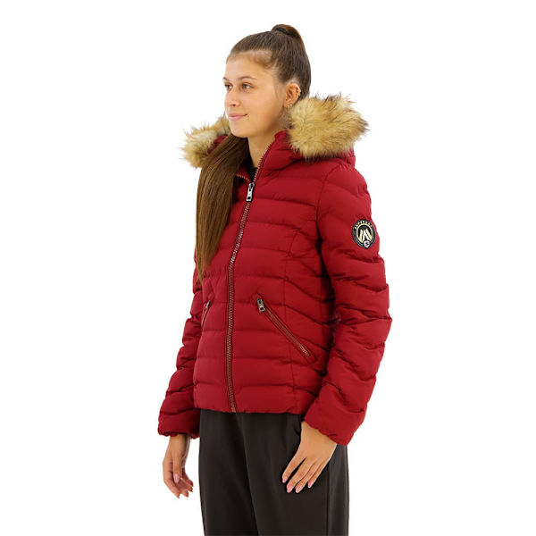 Superdry Fuji Faux Fur Padded Jacka Röd L Kvinna
