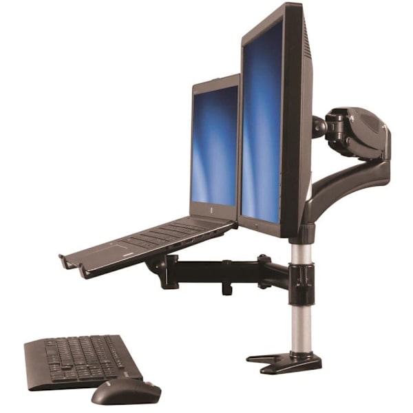 Startech Monitor Arm Single Laptop Stand Desk Sort Aluminium, Sort