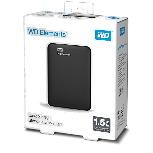 Western Digital Ekstern Hdd-harddisk Elements Se Usb 3.0 2.5´´ 1 Sort
