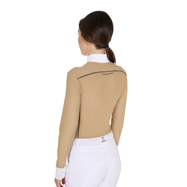Equestro Mesh Insert Pikétröja Med Lång ärm  XL