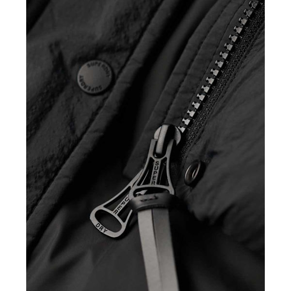 Superdry Pufferjacka Faux Fur Svart S Kvinna