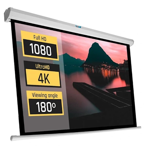 Iggual Elektrisk Projektionsskærm 184x104 Cm 84´´ Transparent Sort, Hvid