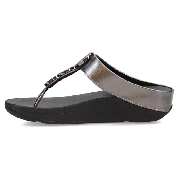 Fitflop Slides Halo Bead-circle Metallic Toe-post Svart EU 40 Kvinna