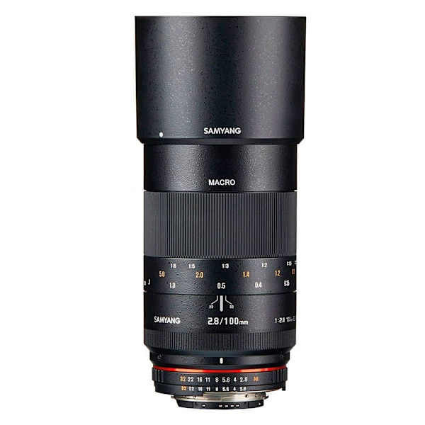 Samyang Teleobjektiv Macro Dslr Nikon F Ae 100 Mm Mf/2.8 Silver Svart