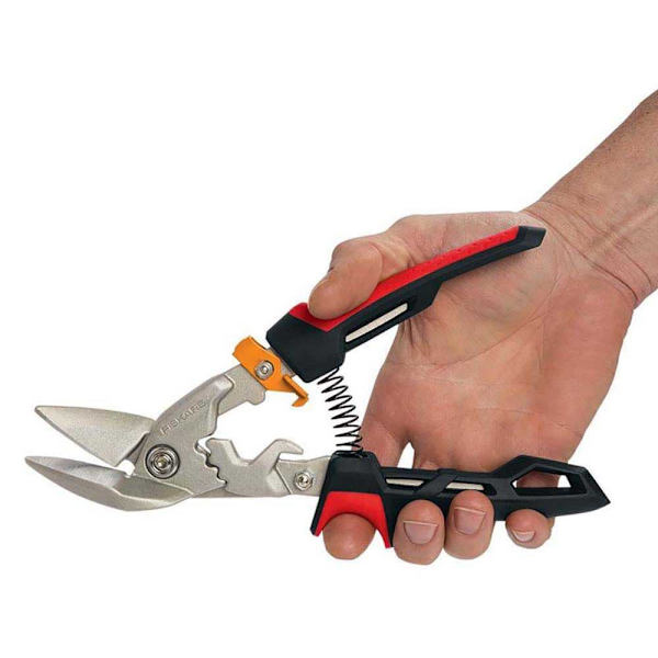 Fiskars Snippoffset Vänster Plåtsax Powergear Aviation 38.1 Mm Silver