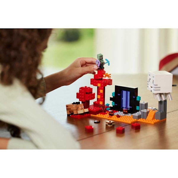 Lego Bagholdet På Portal Konstruktion Spil Nether