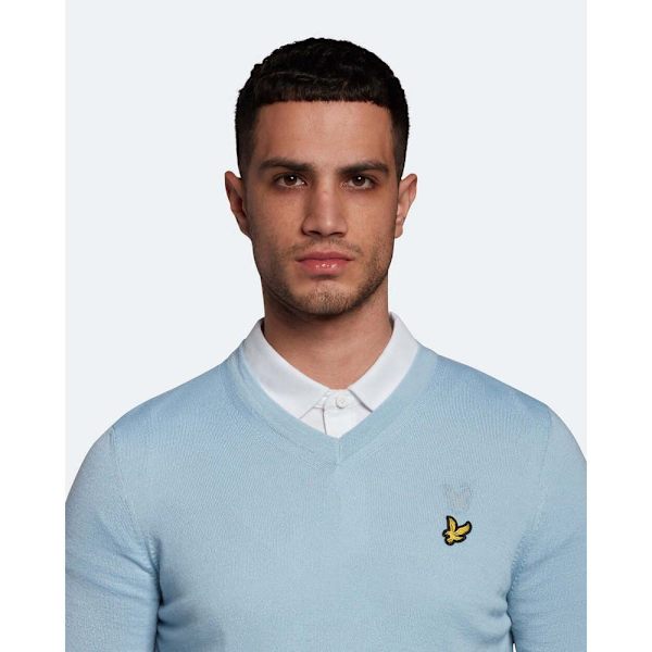 Lyle & Scott V-hals Sweater Blå S Kvinde