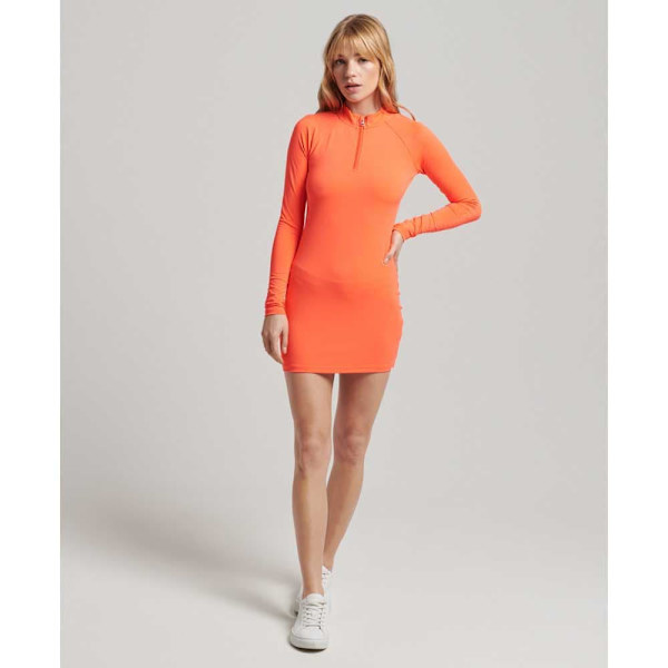 Superdry Kjole Code Sl Bodycon Orange XS Kvinde