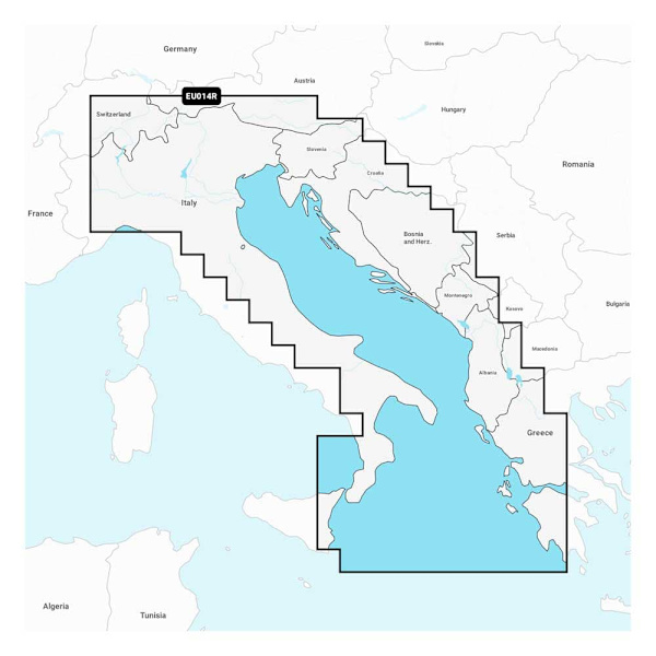 Garmin Italien/adriatiska Havet Navionics®+ Microsd™/sd™-kort Sjökort Naeu014r Durchsichtig