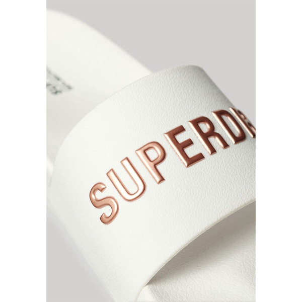 Superdry Logo Vegan Pool Tofflor Vit EU 40-41 Kvinna