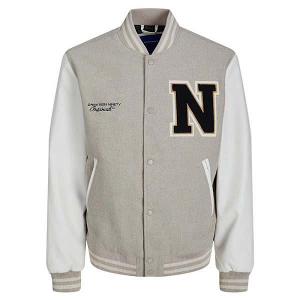 Jack & Jones Bomber Takki College Wool Blend Harmaa L Mies