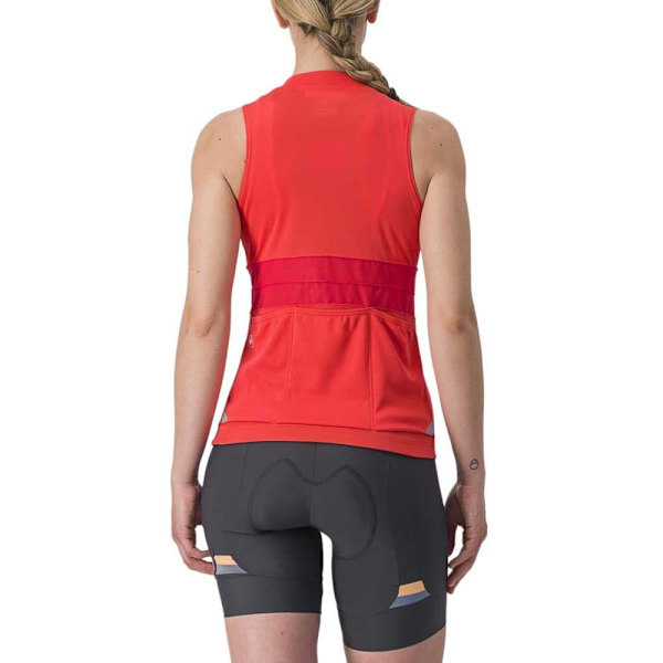 Castelli Anima 4 Ärmlös Cykeltröja Orange M Kvinna