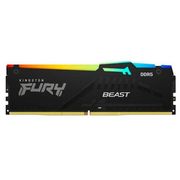 Kingston Ram-minne Fury Beast Rgb Cl40 Kf5 1x8gb Ddr5 5200mhz Svart
