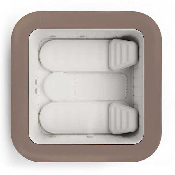 Lay-z Spa Uppblåsbar Badtunna Palma Hydrojet 201x201x80 Cm Beige 1050 Liters