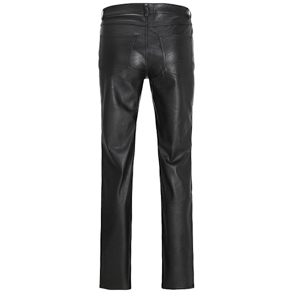 Jack & Jones Byxor Med Hög Midja Kenya Straight Faux Leat Svart S Kvinna
