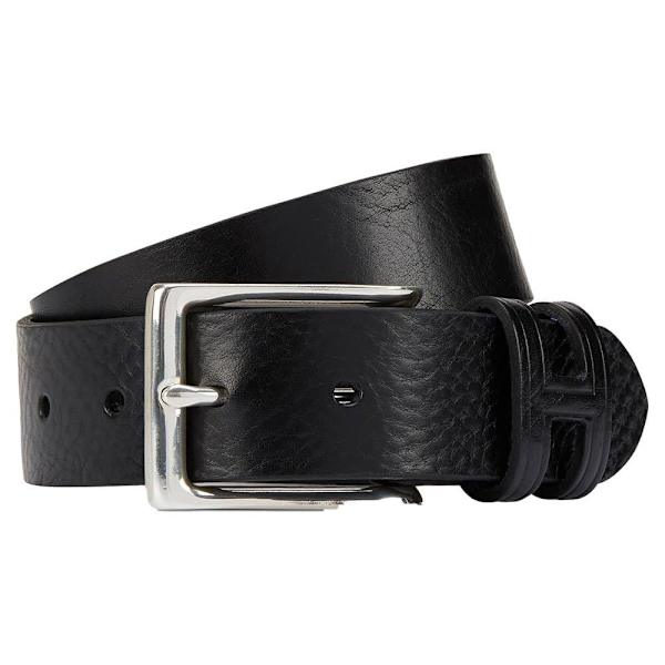 Hackett Tack Stitch H Keeper Läderbälte Svart 32 Man
