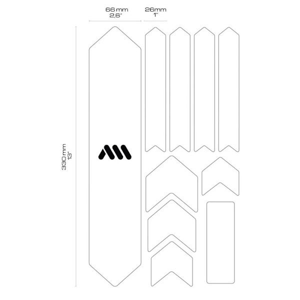 All Mountain Style Frame Guard Extra Stickers Honeycomb Hvid,Sort