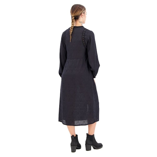 Superdry Langærmet Midikjole Lace Trim Sort L Kvinde