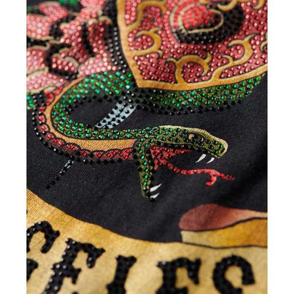 Superdry Tattoo Rhinestone Tank ærmeløs T-shirt Flerfarvet L Kvinde