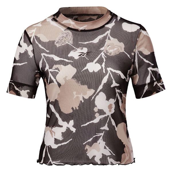 Reebok Kortärmad T-shirt Myt Aop Mesh Svart M Kvinna