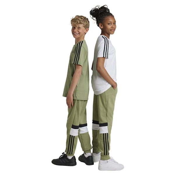 Adidas Tiberio 3 Stripes Colorblock Fleece Joggers Grönt 7-8 Years Pojke