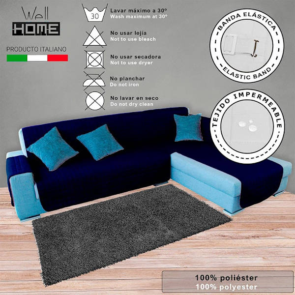 Wellhome Sofabetræk Elegant Wh0361 Blå,Sort