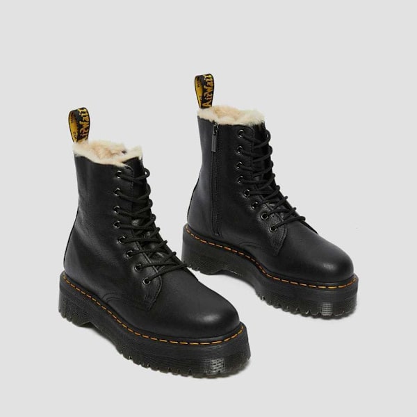 Dr Martens Jadon Faux Fur Lined Platform Støvler Sort EU 38 Mand