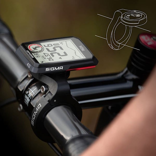 Sigma Cykelcomputer Rox 4.0 Med Kit Hr Sort
