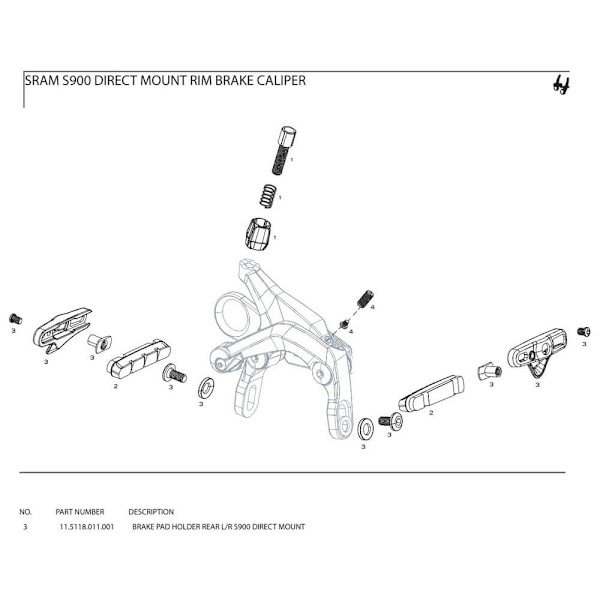 Sram S900 Suoraan Kiinnittyvä Pidike Taakse Vasen/oikea Musta