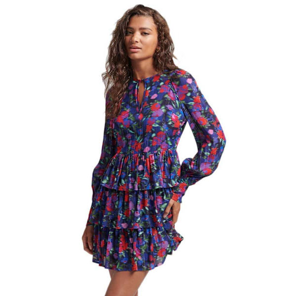 Superdry Kjole Studios Statement Blå XS Kvinde