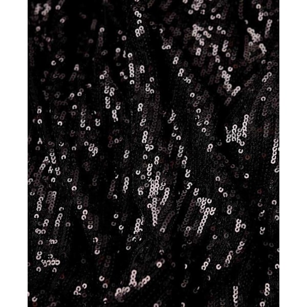 Superdry Sequin Wrap Langærmet Kort Kjole Sort M Kvinde