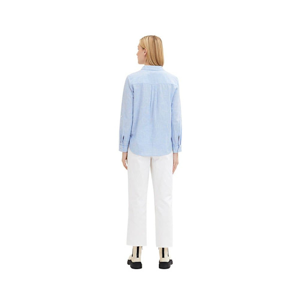 Tom Tailor Blus With Slub Structure 1035247 Blå 38 Kvinna