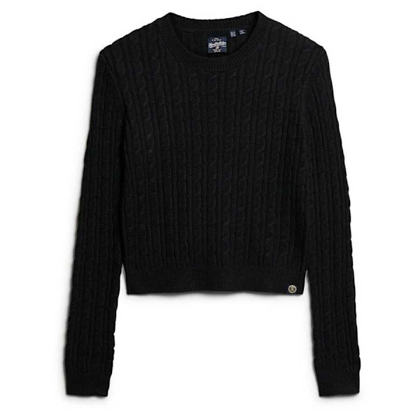Superdry Fitted Cable Trøje Sort L Kvinde