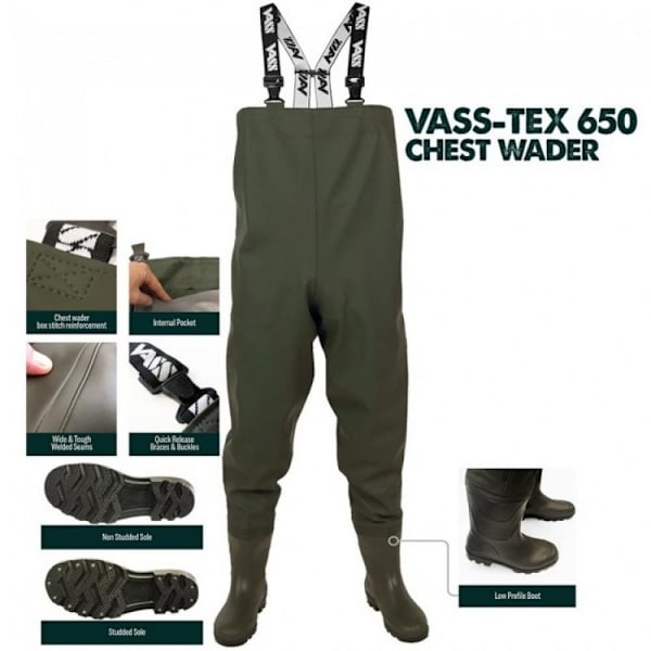 Vass Tex 650 Pvc-vadebukser  EU 44 Mand