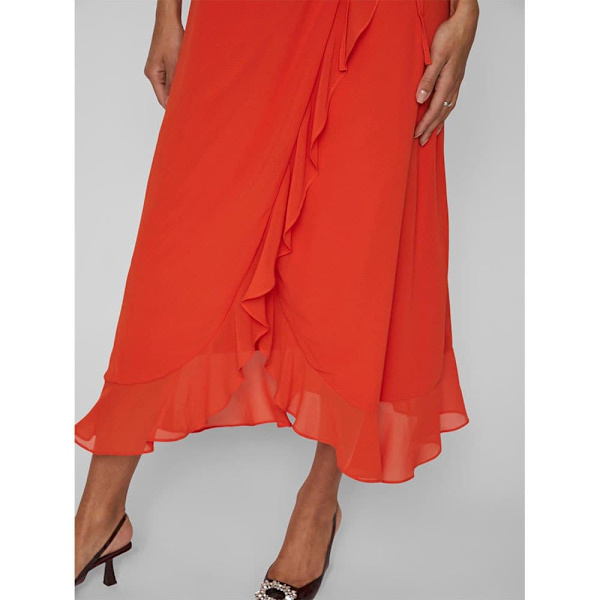 Vila Ærmeløs Midikjole Grapilla Singlet Orange 44 Kvinde