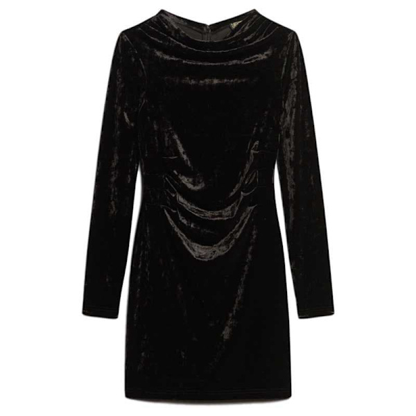 Superdry Velvet Longsleeved Mini Kjole Sort S Kvinde