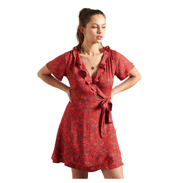 Superdry Klänning Summer Wrap Röd M Kvinna